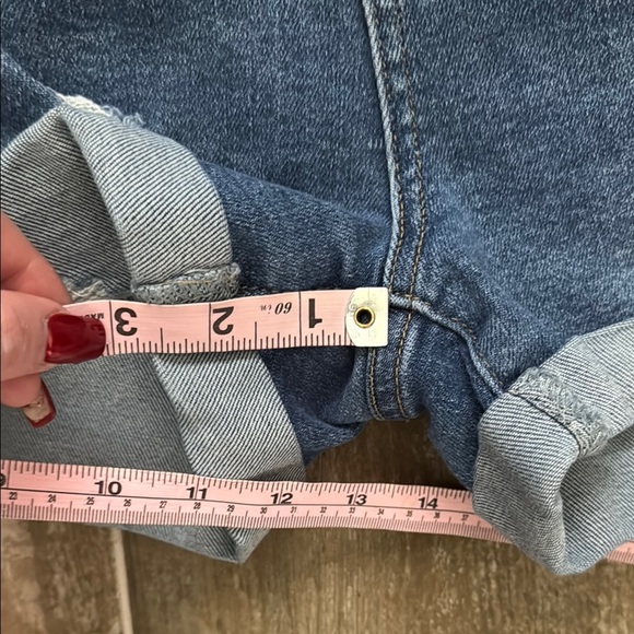 William Rast Blue Distressed Jean Shorts - Picture 8 of 9